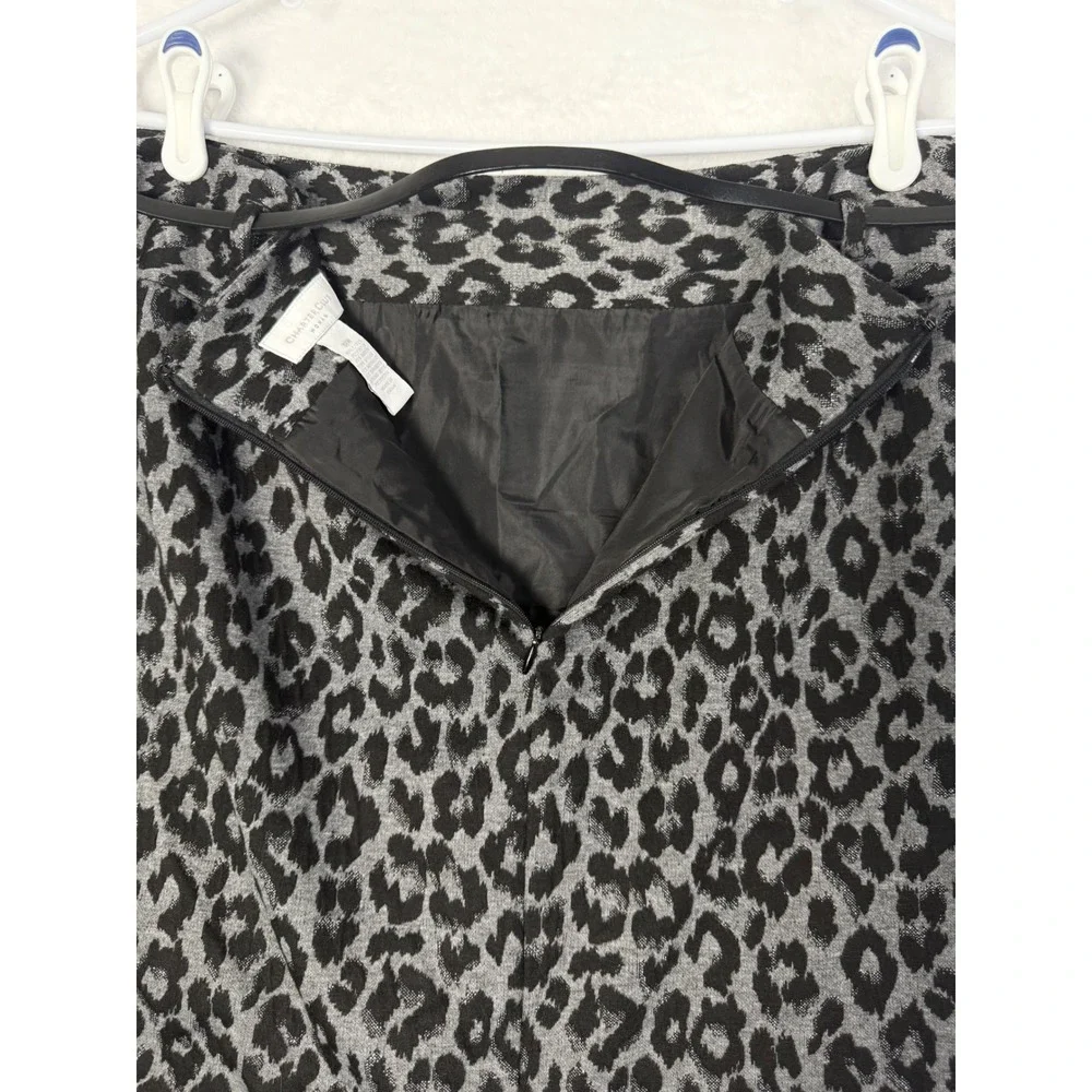 Charter Club Leopard Print‎ Pencil Skirt Belt Lined Metallic Threads Size 18W